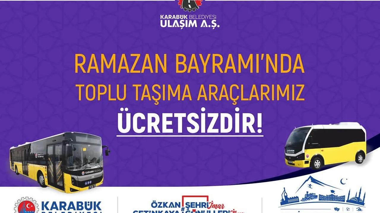 KARABÜK’TE BAYRAMDA TOPLU TAŞIMA ÜCRETSİZ