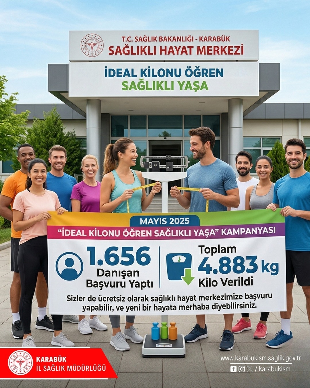Sağlık Bakanlığı’nın “İdeal Kilonu Öğren Sağlıklı Yaşa” kampanyası kapsamında Karabük’te