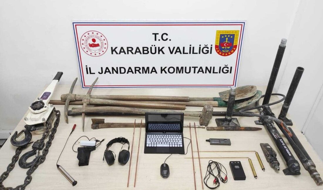 Karabük’te jandarma ekiplerince düzenlenen operasyonlarda kaçak kazı yapan 3 kişi